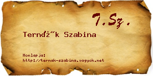 Ternák Szabina névjegykártya
